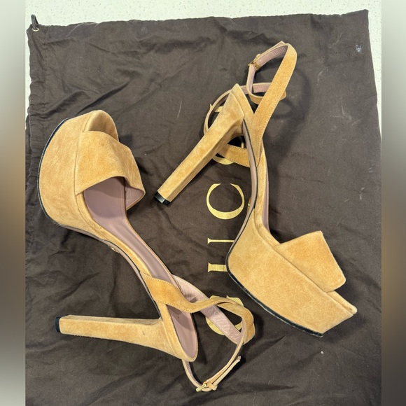 High Heels but very comfy Caramel Platform Gucci! As new! Used only twice! - Picture 7 of 13